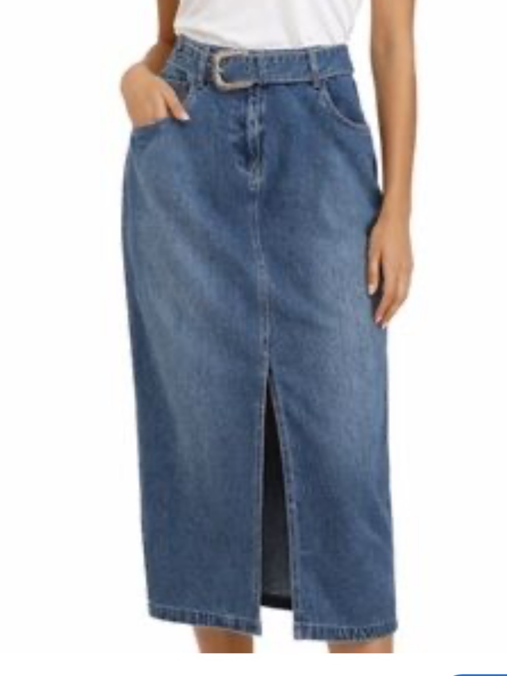 HOUSE OF HARLOW 1960 Classic Blue Denim Skirt with Belt size 4